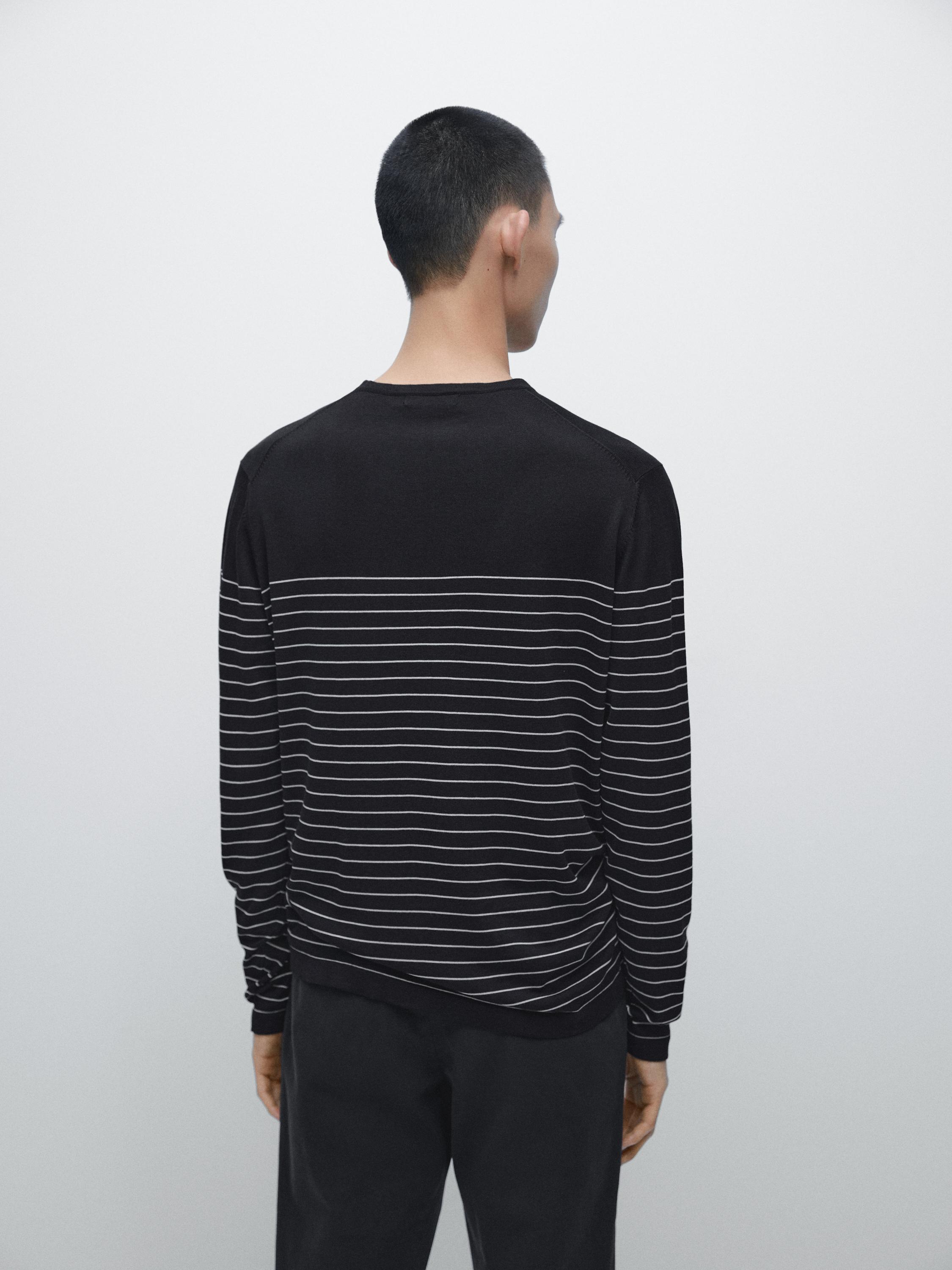 Striped crew neck sweater